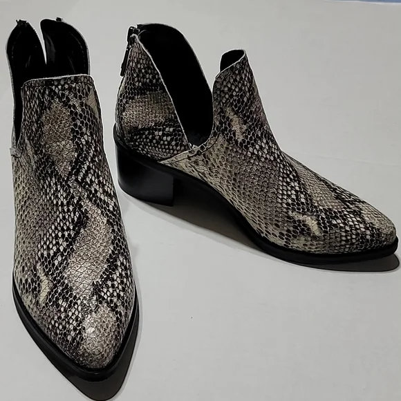 COPY - BLONDO SZ 7.5M WESTERN SNAKESKIN ANKLE BOOTS WATERPROOF COWBOY POINTY TO… - Picture 4 of 16